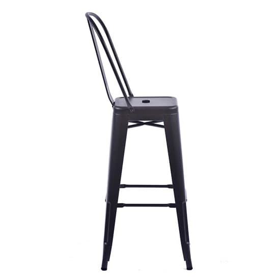 Maire Retro Metal High Bar Chair In Gun Metal Grey_4