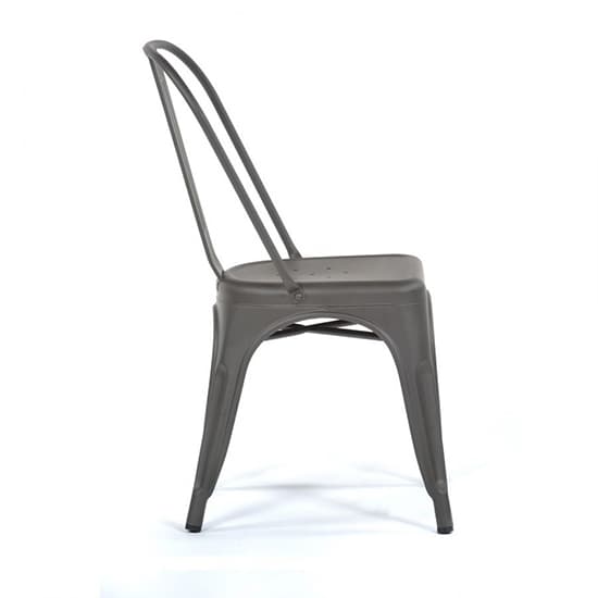 Maire Retro Style Metal Side Chair In Gun Metal Grey_3