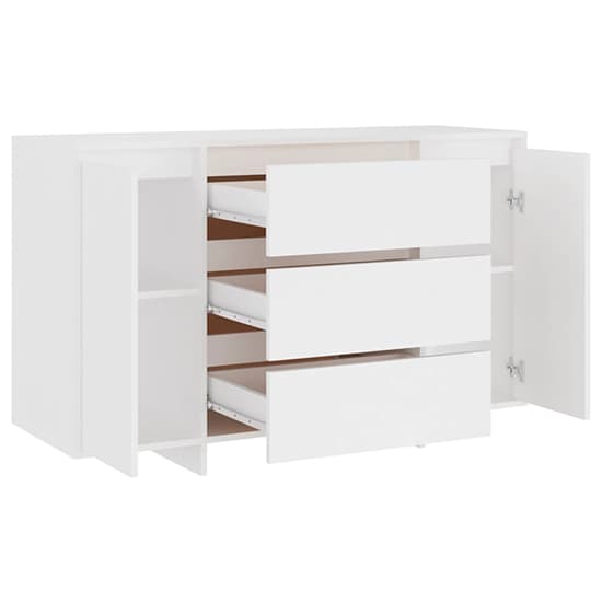 Maisa Wooden Sideboard With 2 Doors 3 Drawers In White_4