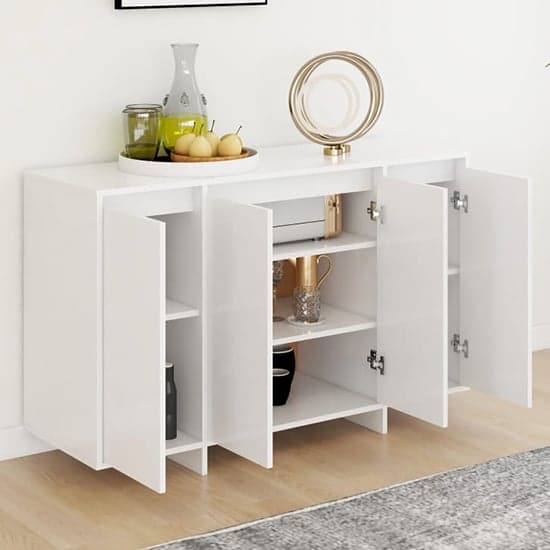 Maisa Wooden Sideboard With 4 Doors In White_2