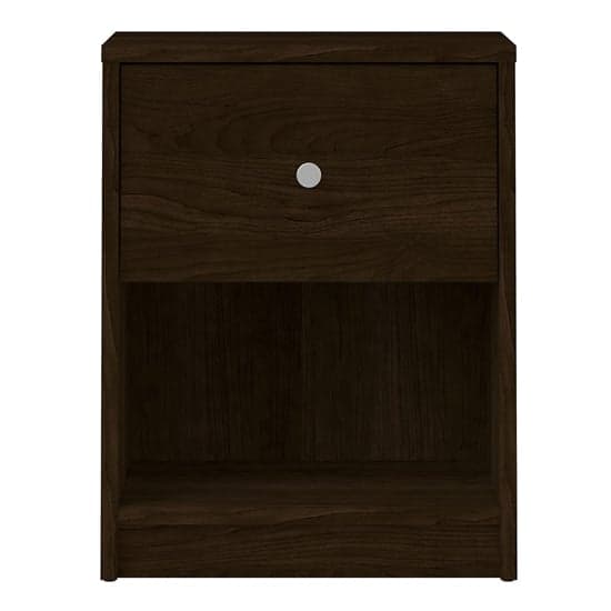 Maiton Wooden 1 Drawer Bedside Cabinet In Dark Walnut_2