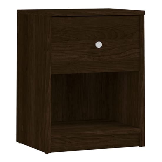 Maiton Wooden 1 Drawer Bedside Cabinet In Dark Walnut_3