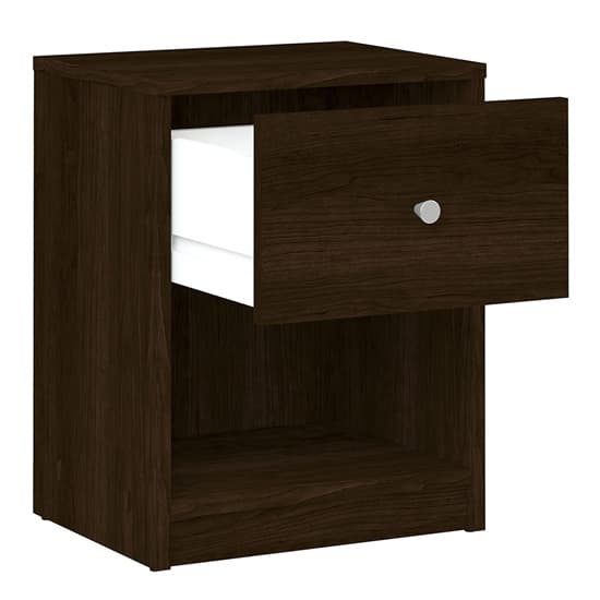 Maiton Wooden 1 Drawer Bedside Cabinet In Dark Walnut_4
