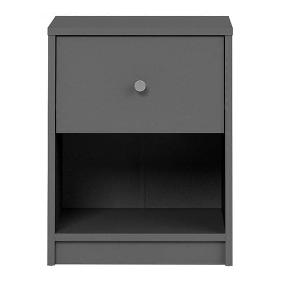 Maiton Wooden 1 Drawer Bedside Cabinet In Grey_2