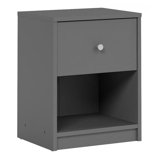 Maiton Wooden 1 Drawer Bedside Cabinet In Grey_3