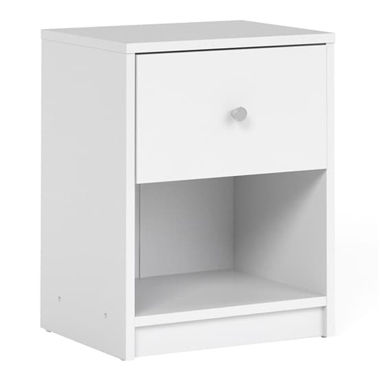 Maiton Wooden 1 Drawer Bedside Cabinet In White_3