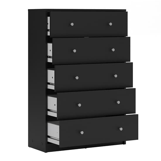 Maiton Wooden Chest Of 5 Drawers In Black_4
