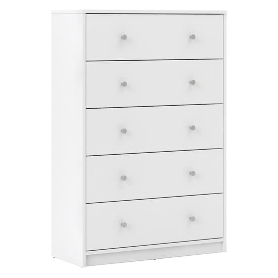 Maiton Wooden Chest Of 5 Drawers In White_3