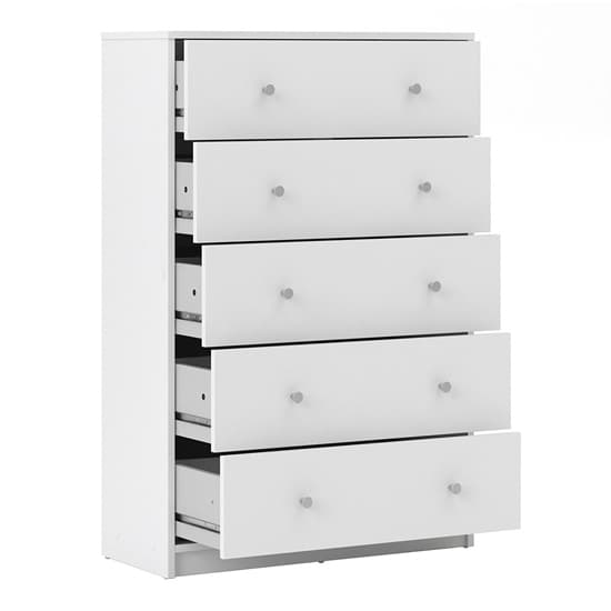 Maiton Wooden Chest Of 5 Drawers In White_4
