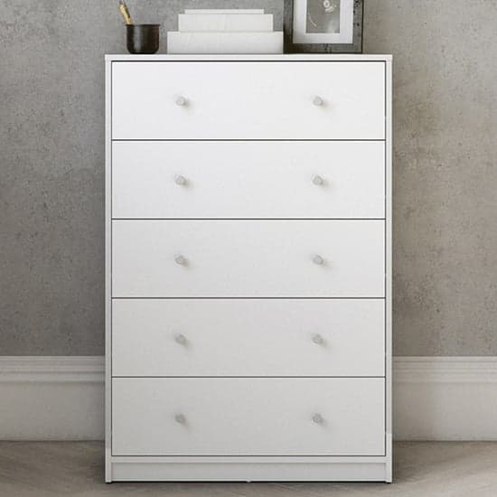 Maiton Wooden Chest Of 5 Drawers In White_1