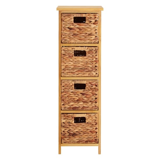 Maize Narrow Wooden Chest Of 4 Basket Drawers In Natural_2