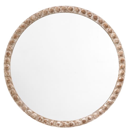 Malabo Large Wall Mirror Round In Natural Wooden Frame_2