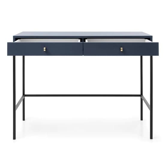 Malibu Wooden Computer Desk With 2 Drawers In Navy_2