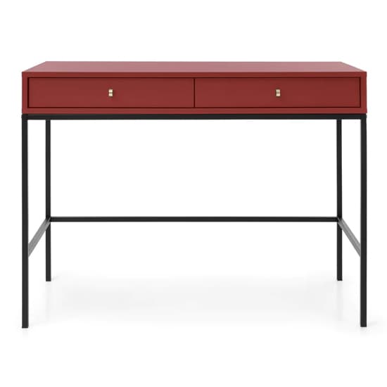 Malibu Wooden Computer Desk With 2 Drawers In Red_1