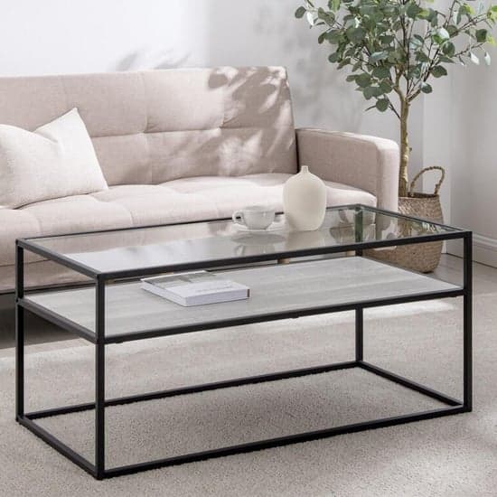 Malibu Glass Coffee Table With Oak And Grey Reversible Shelf_1