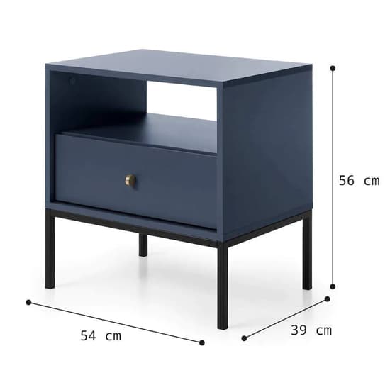Malibu Wooden Side Table With 1 Drawer In Navy_4