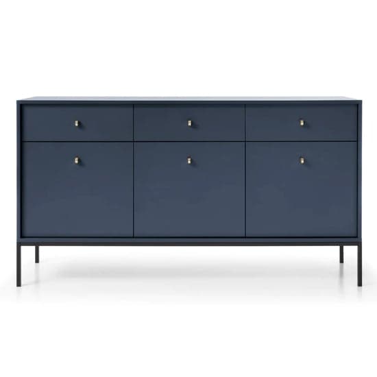 Malibu Wooden Sideboard With 3 Doors 3 Drawers In Navy_2
