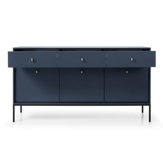 Malibu Wooden Sideboard With 3 Doors 3 Drawers In Navy_3