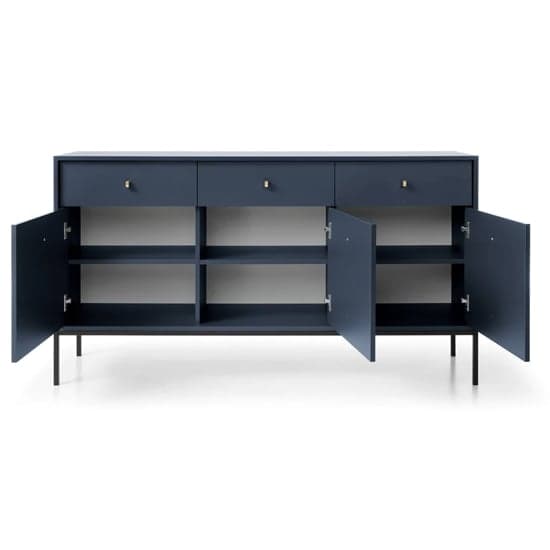 Malibu Wooden Sideboard With 3 Doors 3 Drawers In Navy_4