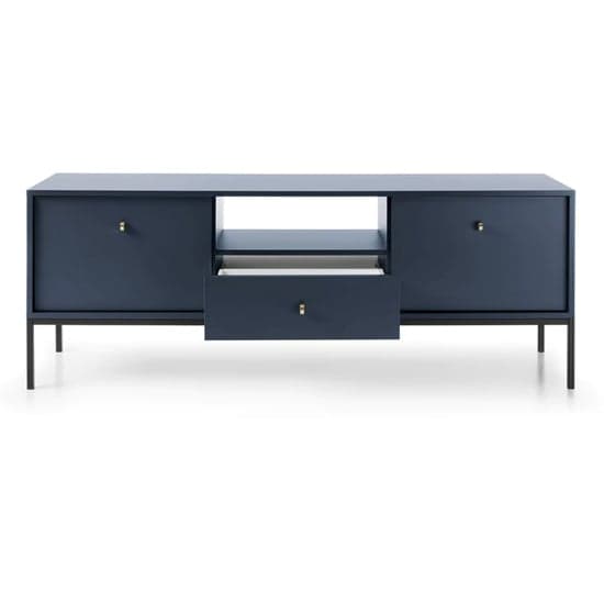 Malibu Wooden TV Stand With 2 Doors 1 Drawer In Navy_5
