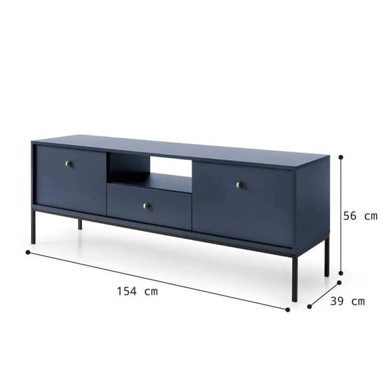 Malibu Wooden TV Stand With 2 Doors 1 Drawer In Navy_6