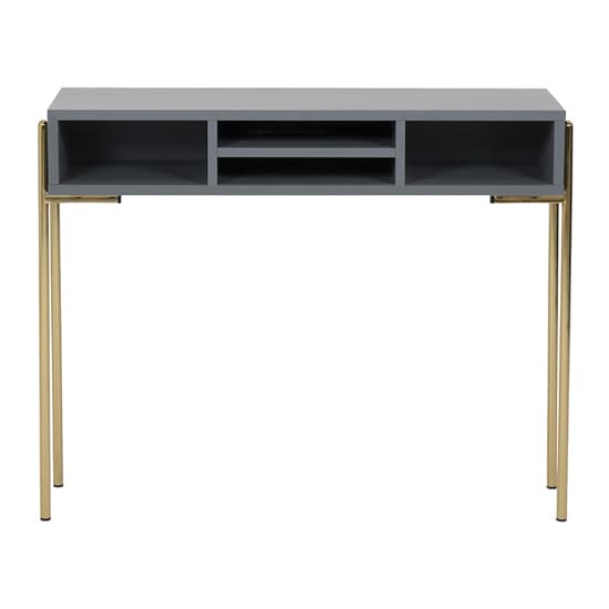 Malibu Wooden Console Table With Shelf In Grey_2