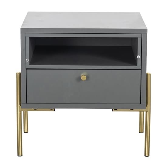 Malibu Wooden Lamp Table With 1 Drawer In Grey_2