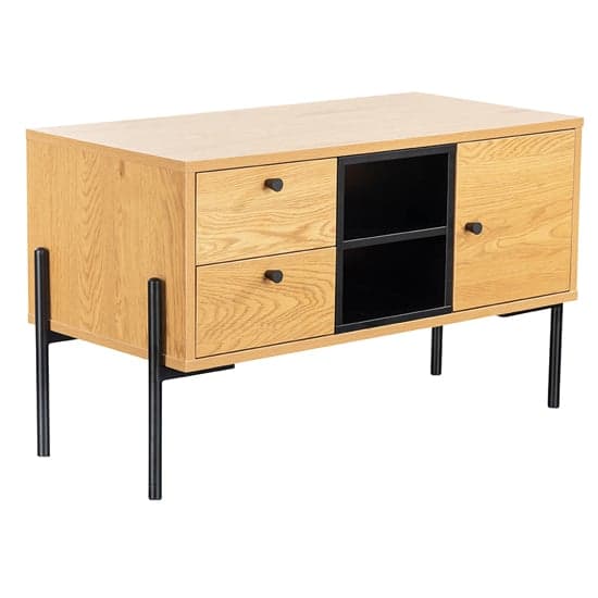 Malibu Wooden TV Stand With 1 Door 2 Drawers In Natural Oak_1