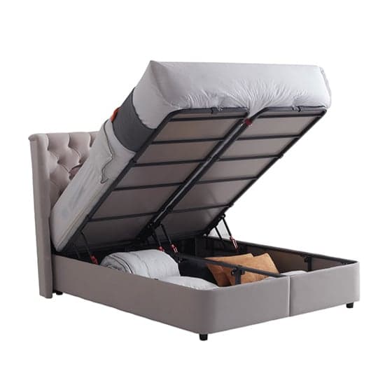 Mallor Tactile Fabric Storage Double Bed In Champagne_2