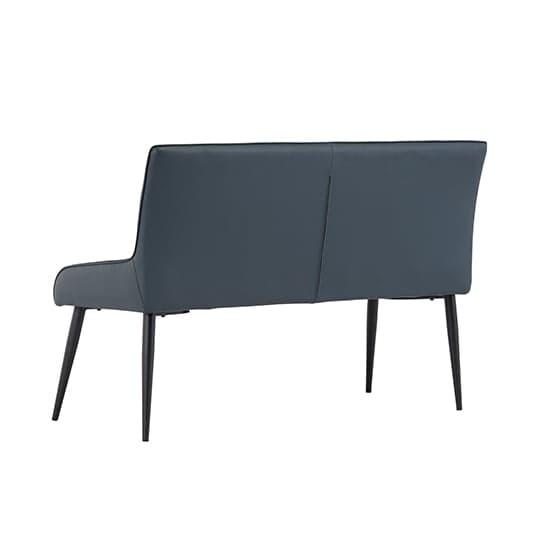 Malmo Faux Leather Dining Bench In Teal With Black Legs_3