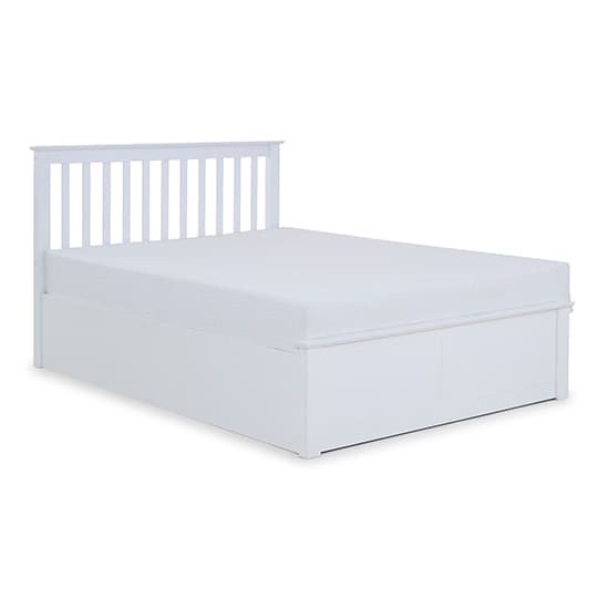 Malmo Wooden Ottoman Storage Double Bed In White_3