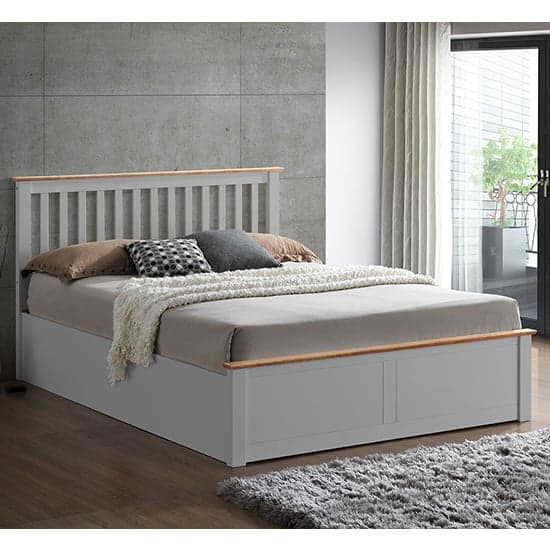 Malmo Wooden Ottoman Storage King Size Bed In Pearl Grey_1