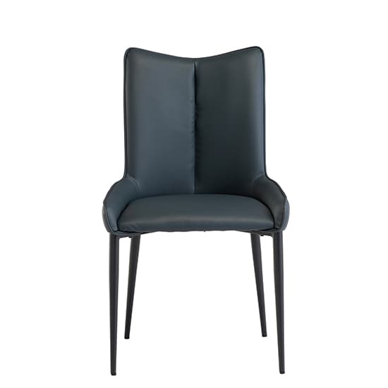 Malmo Teal Faux Leather Dining Chairs With Black Legs In Pair_3