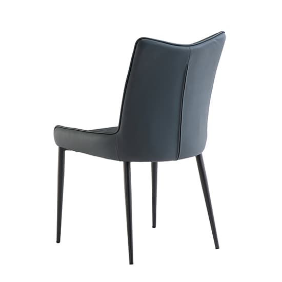 Malmo Teal Faux Leather Dining Chairs With Black Legs In Pair_4