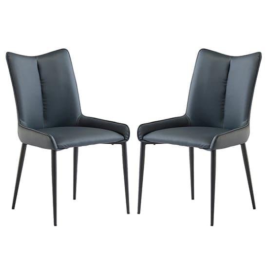 Malmo Teal Faux Leather Dining Chairs With Black Legs In Pair_1