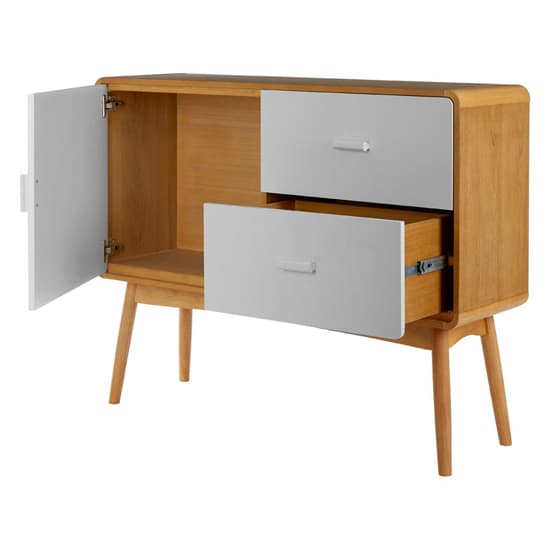 Maloga Wooden Sideboard With 1 Door 2 Drawers In White And Oak_3