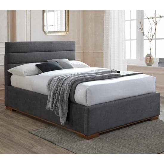 Malva Ottoman Fabric Double Bed In Dark Grey_1