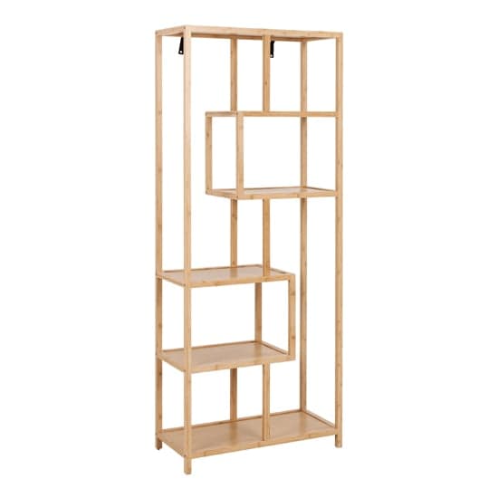 Manacor Bamboo Bookcase With 5 Shelves In Natural_1