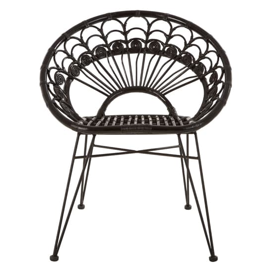Manado Black Kubu Rattan Chair With Black Iron Legs Furniture in Fashion