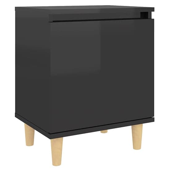 Manal High Gloss Bedside Cabinet With 1 Door In Black_2