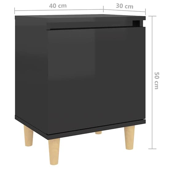 Manal High Gloss Bedside Cabinet With 1 Door In Black_5