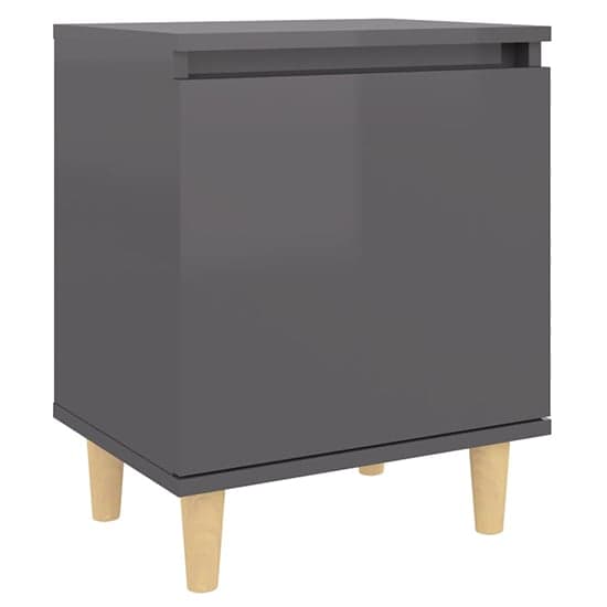 Manal High Gloss Bedside Cabinet With 1 Door In Grey_2