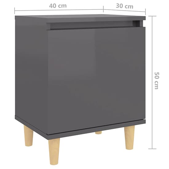 Manal High Gloss Bedside Cabinet With 1 Door In Grey_5
