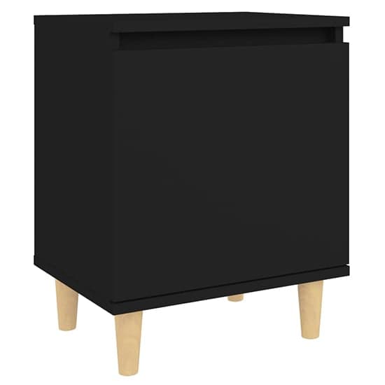 Manal Wooden Bedside Cabinet With 1 Door In Black_2