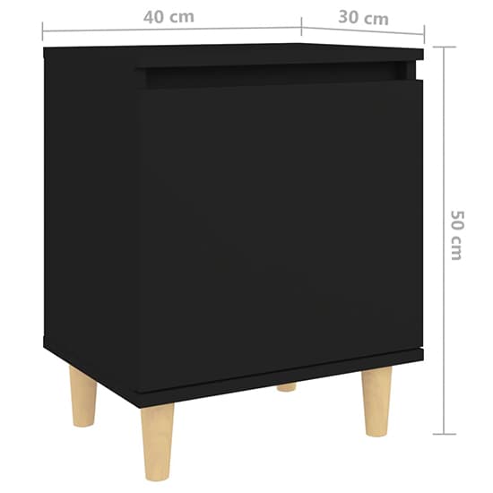 Manal Wooden Bedside Cabinet With 1 Door In Black_5