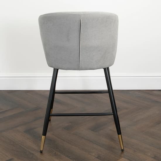 Manhattan Grey Linen Fabric Bar Chairs In Pair_6