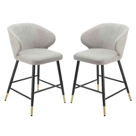 Manhattan Grey Linen Fabric Bar Chairs In Pair_1