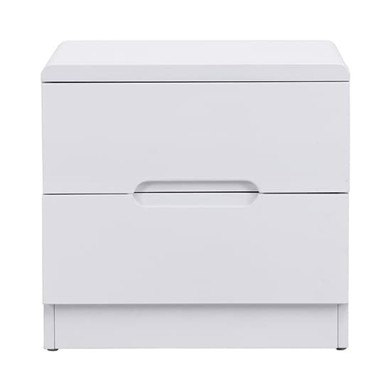 Manhattan High Gloss Bedside With 2 Drawers In White