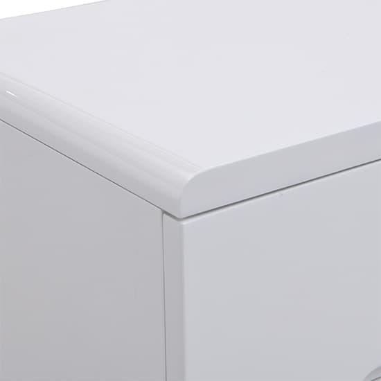 Manhattan High Gloss Bedside Cabinet With 2 Drawers In White_7