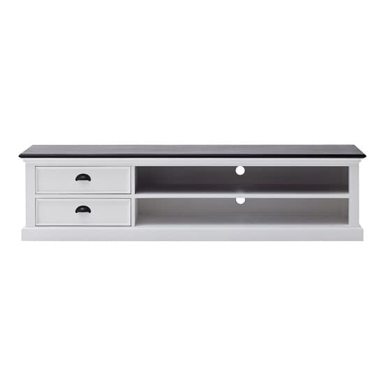Allthorp Solid Wood TV Stand Large In White And Black Top_3